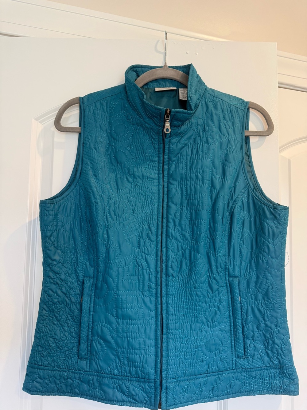 Chico's Teal Quilted Zip Vest